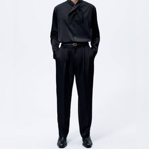 Men's Satin Effect Pleated Pants